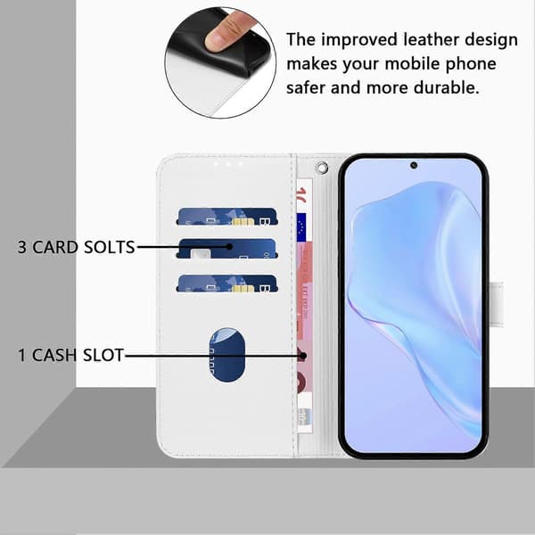 Fodral för iPhone 16e, enfärgat plånboksfodral i läder med rem