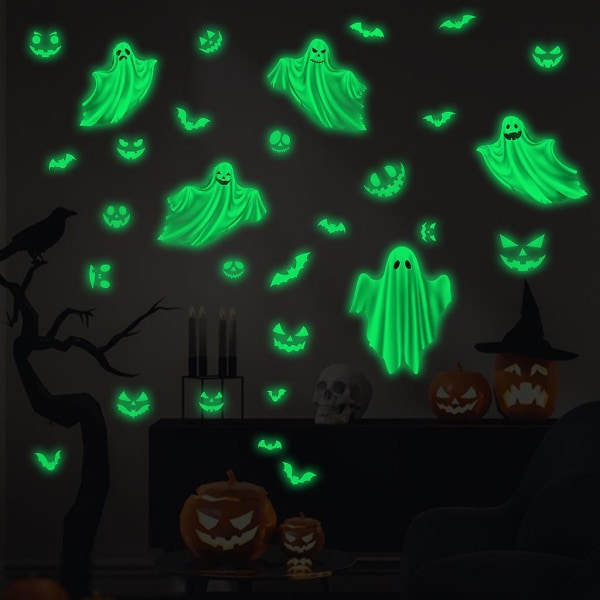 Nye Halloween-vindudekals, store skumle demon-klistremerker for Halloween-festdekorasjon, blodige hender og føtter DIY-klistremerker for glass familie skole(
