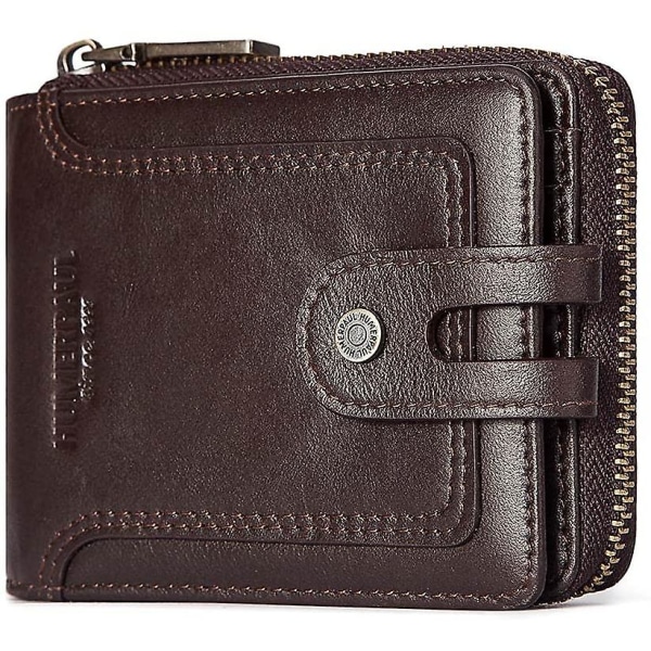 Bifold-plånböcker i läder för män med Acsergery Rfid Blocking Stor kapacitet ID's Window Present