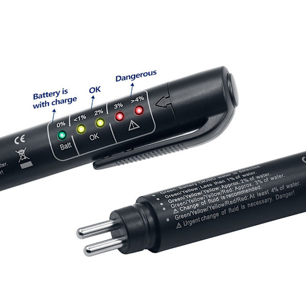 1 st bromsvätsketestare, 5 LED automatisk diagnostisk bromstestpenna bärbar fordonsbromstestare