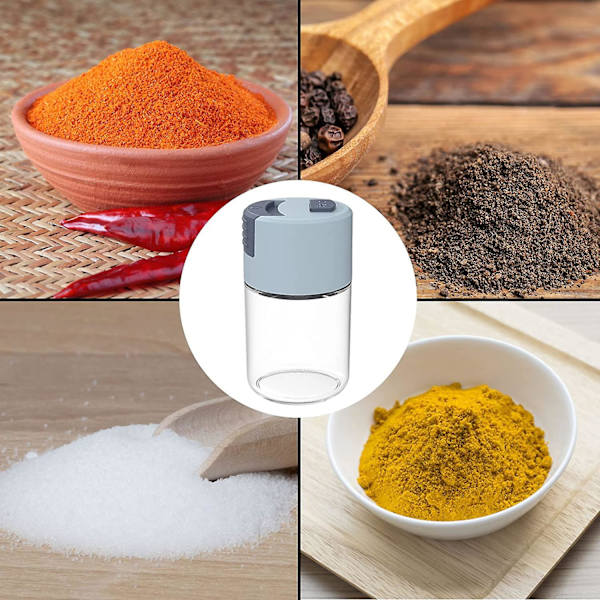Kvantitativ kryddburk 100 ml Mätande kryddflaska Glas Saltdispenser Köksförvaringsburk Peppar Kumminpulver Glasburkar Redskap