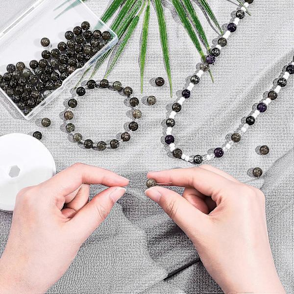Cirka 94 st 8mm Naturstenspärlor Natur Labradorit Runda Pärlor Ädelsten Lösa Pärlor för Armband Halsband Smyckestillverkning (Hål: 1mm)