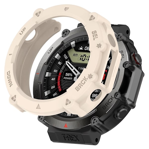 Anti-ripe Klokkehus for Amazfit T-Rex Ultra A2142, TPU-deksel Hurtigutløser Hul Case Starlight