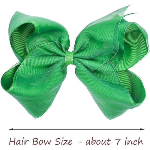 12 st stora hårrosetter för flickor Boutique Craft bandbågar med glansig organza