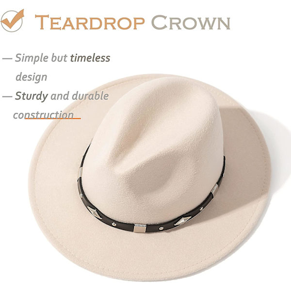 Dame Bælte Spænde Fedora Hat White