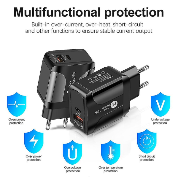 Quick Charge 3.0 Pd Usb Oplader 18w Usb Hurtig Oplader Strømadapter Opladning