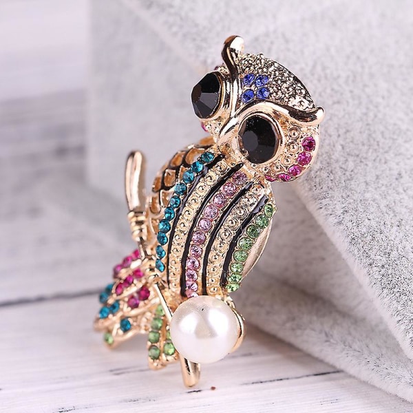 Kvinnor Brosch Corsage Färgglad Uggla Bröllop Brud Herr Brosch Halsdukar Sjal Klämma Prydnad Praktisk design