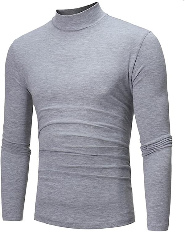 Turtleneck herr långärmad termisk underkläder tröja Slim Fit baslager skjorta