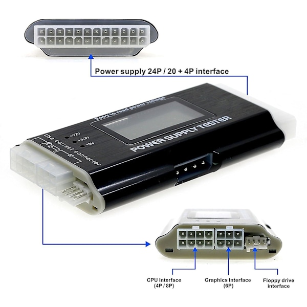 LCD-strömadaptertestare för dator - 20/24 stift