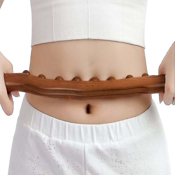 Uusi 8 helmen Gua Sha -hierontapuikko hiilitetty puu selälle kehon meridiaanien raapimiseen terapiakeppi lihasten rentouttamiseen akupunktiohieronta Wood color