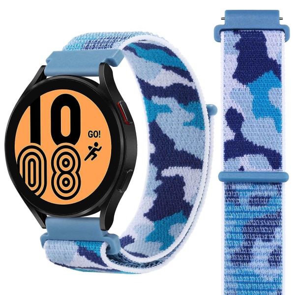 22mm Kamouflage Nylon Justerbart klockband för Samsung Galaxy Watch 3 45mm/Huawei Watch GT3 Pro 46mm Blue