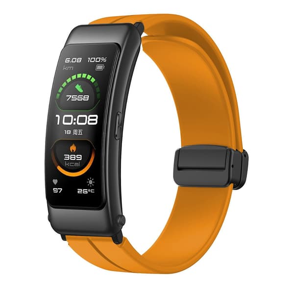 Til Keep B4/Huawei Watch Fit Mini 16mm Silikone Rem Udskiftning Urrem, Sort Foldespænde Yellow