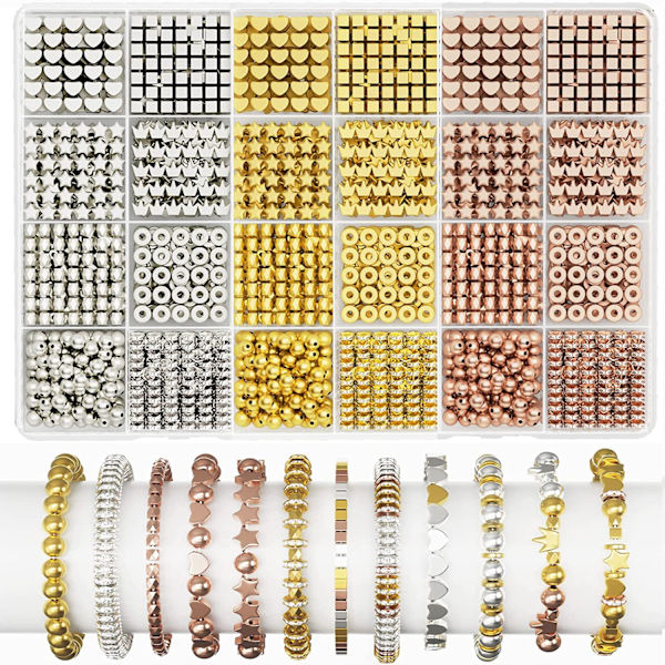 1740 st 8 stilar CCB-pärlor Pärldistanshållare Kit för DIY-smycken Armband