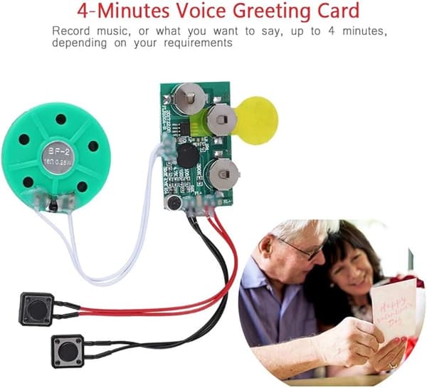 4 Minutter (240s) Opptakbart Gratulasjonskort Stemmemodul Chip Musikalsk Lyd Tale Chip Lydopptaker