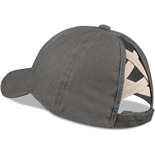 Dame Hestehale Hat, Krydsende Mesh Baseball Kasket, Unisex Justerbar Vasket