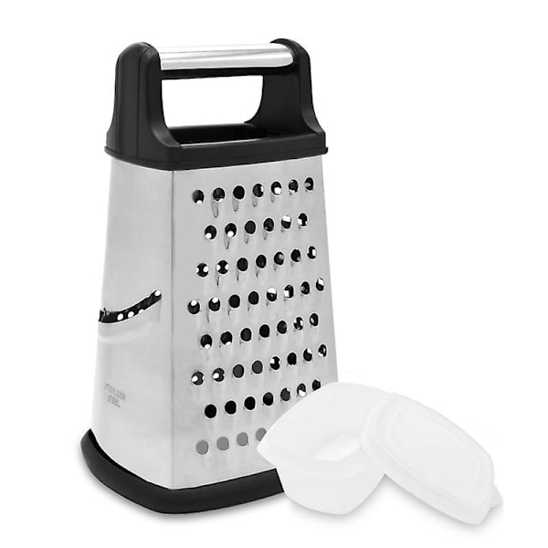 Profesjonell Rivjern, Rustfritt Stål Med 4 Sider, Best For Parmesan, Grønnsaker, Ingefær, Sort