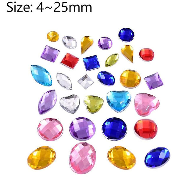 Ädelstenar Set 800 Stycken Rhinestones Akryl För Hantverk Färgglada Rhinestones In