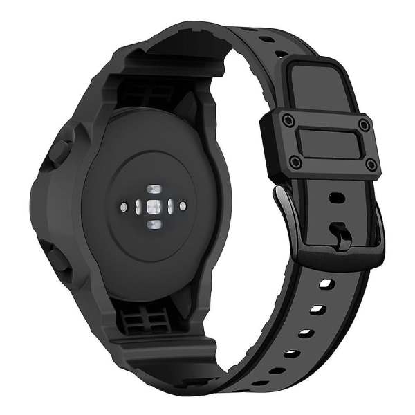 Färgad sportklocka armband + klockfodral för Xiaomi Mi Watch, TPU ersättningsklockarmband med spänne Black