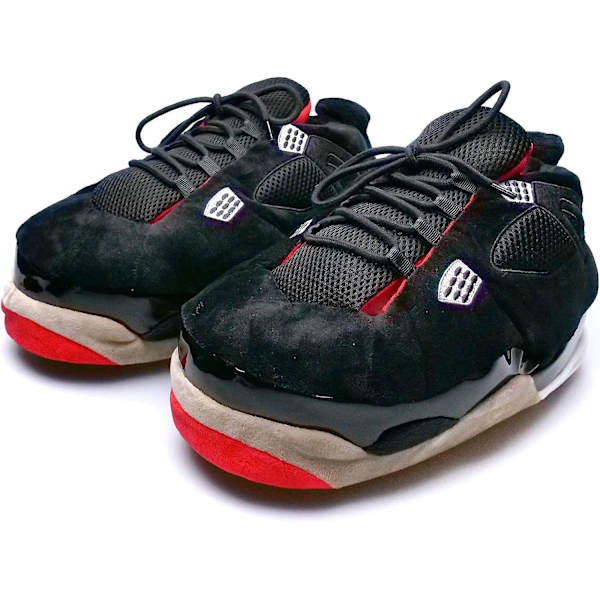Mjuka sneakers tofflor för män/kvinnor L/XL (8.5-13) Aj4 Black 1113 Wide