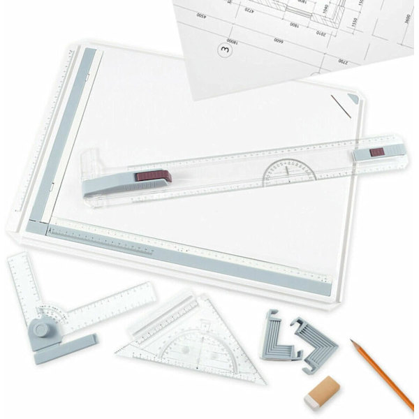 A3 Tegnebrett 51X37cm Justerbart Vinkelsystem Kunsthåndverk Bord med Parallelle Bevegelsestilbehør for Studenter Ingeniører Kunstnere og Arkitekter