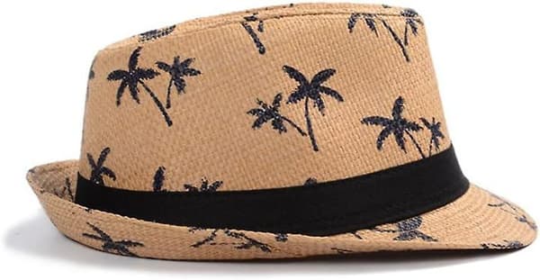 1 stk. Acsergery Sommerhat Palm Britisk Stil Modehat Strandhat Foldbar 56-58cm Gave