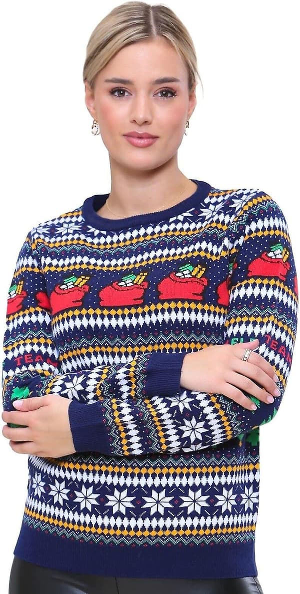 Festlige Julegensere for Kvinner UK Langermet Alvegenser Pullover