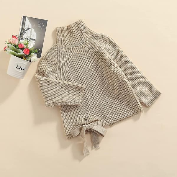Spædbarn Baby Piger Pullover Sweater Ensfarvet Trøje Langærmet Efterår Vinter Toppe Gave