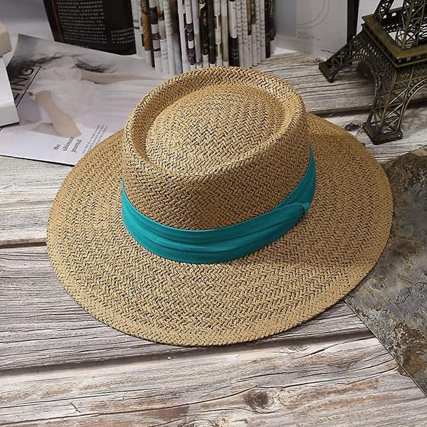 Strå Fedora Hat Bredskyggede Panama Solhat Boater Hat Til Acsergery Kvinder, Strand Rejsehat Gave