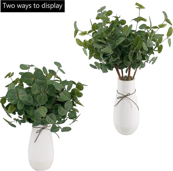6 Bunter Kunstig Silke Eukalyptusstilker, demonterbar Sølv Dollar Eukalyptus Eucalyptus Stems