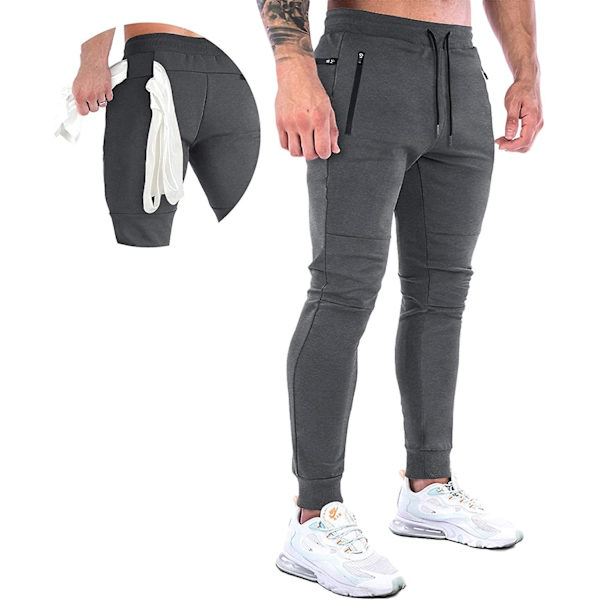 Miesten Jogger-tyyliset treenihousut Slim Fit -mallilla, verryttelyhousut kuntoiluun, juoksuun ja treeniin