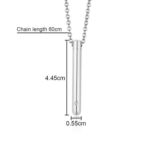 Unisex Anpassningsbar Minnesgåva Rostfritt Stål Cylinder Kremeringshalsband Steel color
