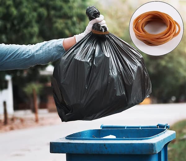 Elastiska soptunneband för tunga laster (150 st, 3,7 tum)