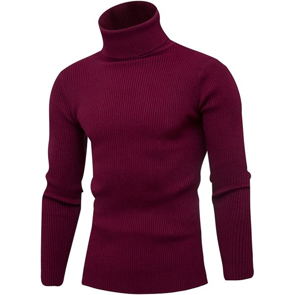 Herre Rullekrave Pullover Sweater Langærmet Slim Termisk Sweater Ribbet Basic