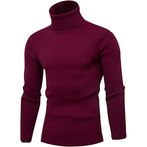 Herre Turtleneck Genser Langermet Slim Termisk Genser Ribbestrikket Basic