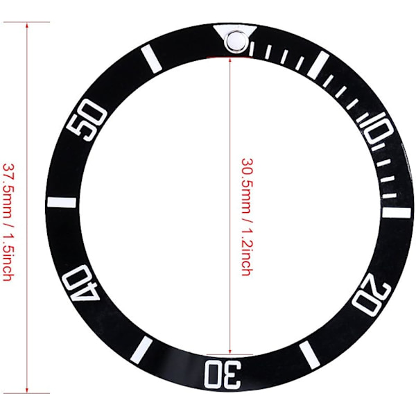 Sonew Keramisk Urtavla Insats Nummer Markeringar Armbandsur Loop Ersättning Klassisk Ring Armband (Grön)