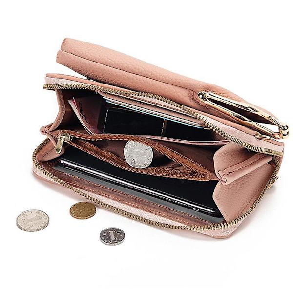 Stilfuld PU Læder Touch Screen Telefon Taske Pung Dame Crossbody Taske Grey