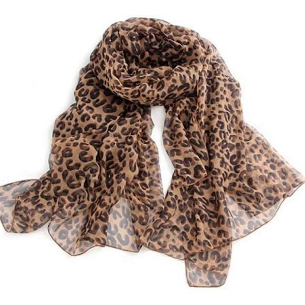 Kvinnor Stor Leopard Djurmönster Lätt Mjuk-touch Rektangel Vardag Olaof Scarf U Shap Leopard