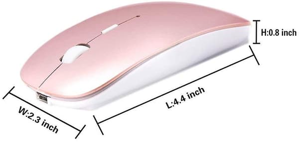 Bluetooth-mus, trådlös mus för Macbook Pro, Bluetooth-mus för bärbar dator Rose Gold