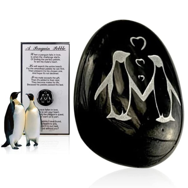 Nyligen positivitet Penguin Pebbl-e, Penguin Stone är den perfekta presenten till den enda kärleken black L