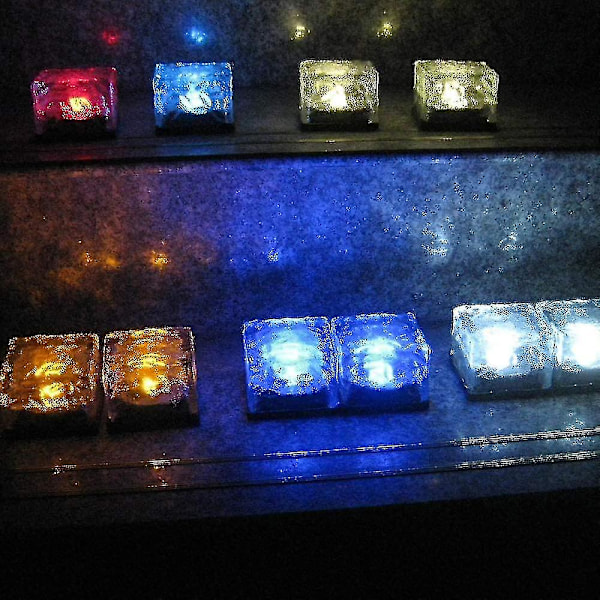 Solcellsdrivna Ljus - Solcells-Isbitar Ljus Landskapsstig Vattentät Lampa För Utomhus Trädgård Innergård Xixi blue