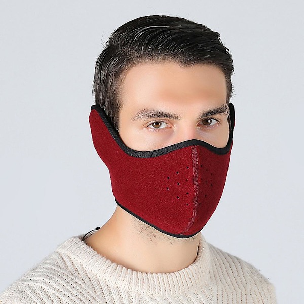 Öronlapp Halv Ansiktsmask Vinter Fleece Fodrad Halv Ansiktsmask Vindtät Utomhus Style2