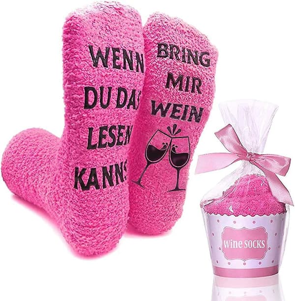 Tofflor med rolig text och cupcake-presentförpackning (kvinnor)