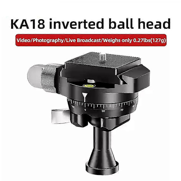 Portabel Aluminiumlegering Inverted Ballhead KA18 Panoramisk Kamerastativ