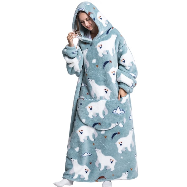 Stor och varm sport-hoodie, oversized tröja, Lazy hoodie plus långa hemmakläder A001