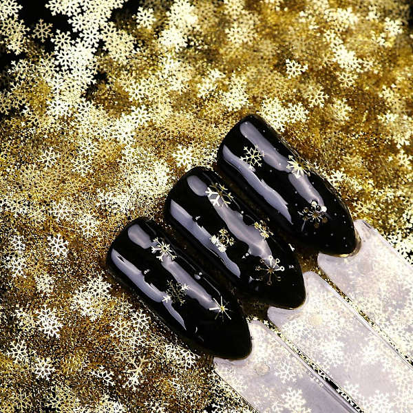 3 Laatikkoa 250 Kpl Joulu Kynsitaide Glittereitä Lumihiutaleet Kulta Metalliset Kynsipaljetit 3D Kynsitaide Koristeet Joulu Glitterit Kynsitaide Koristelu Manikyyri Vinkit Geeli