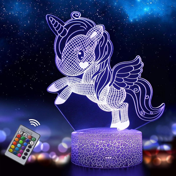 Enhörningspresent, Nattljus för enhörning för barn, Nattljus för Unicorn Toy, 16 färgskiftande ljus 3d Unicorn