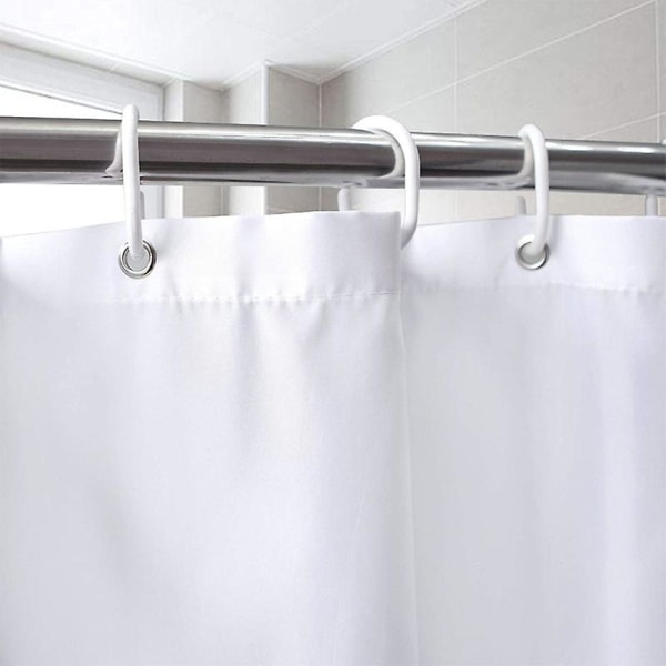 Duschdraperi med magnetfåll, lång duschdraperi, snygg vattenavvisande duschfodral för badrum, frostat vit