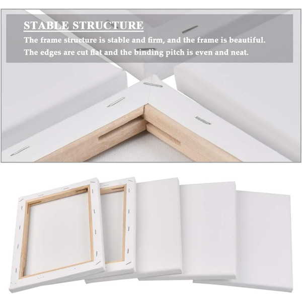 Kvadratisk canvasram, 5-pack, 20 x 20 cm.