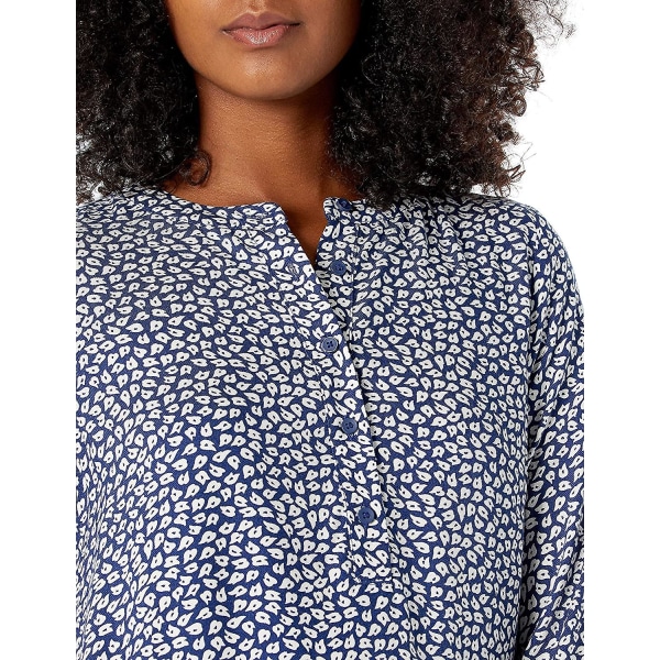 Långärmad vävd blus för kvinnor Style 5 XL