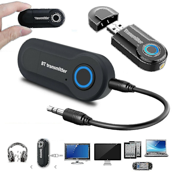 Trådløs Bluetooth-sender for TV, telefon, PC, lyd, musikkadapter Fq